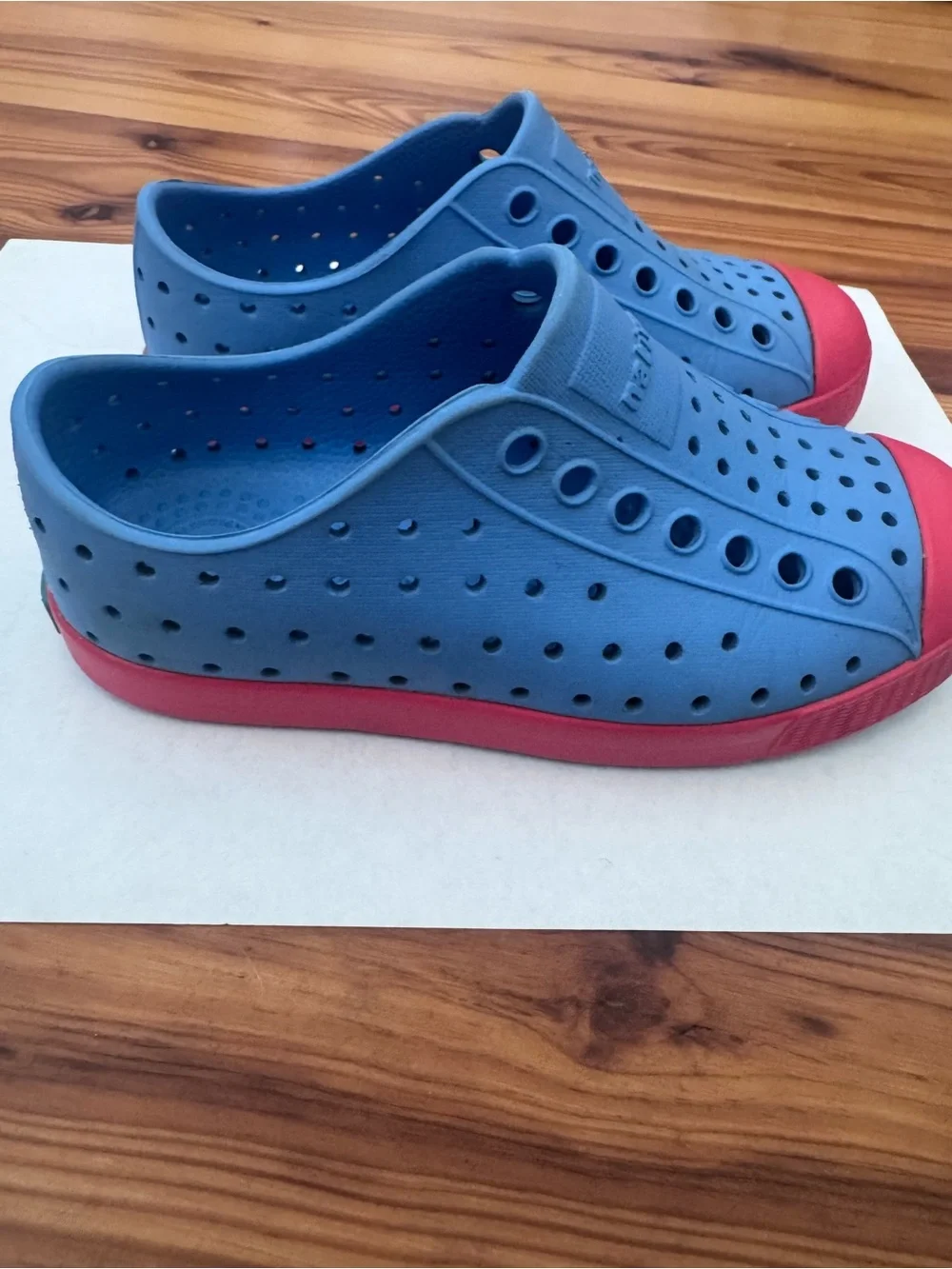 Native Kids Jefferson Slip-On Shoes - Blue with Red Toe size C10 toddler 10